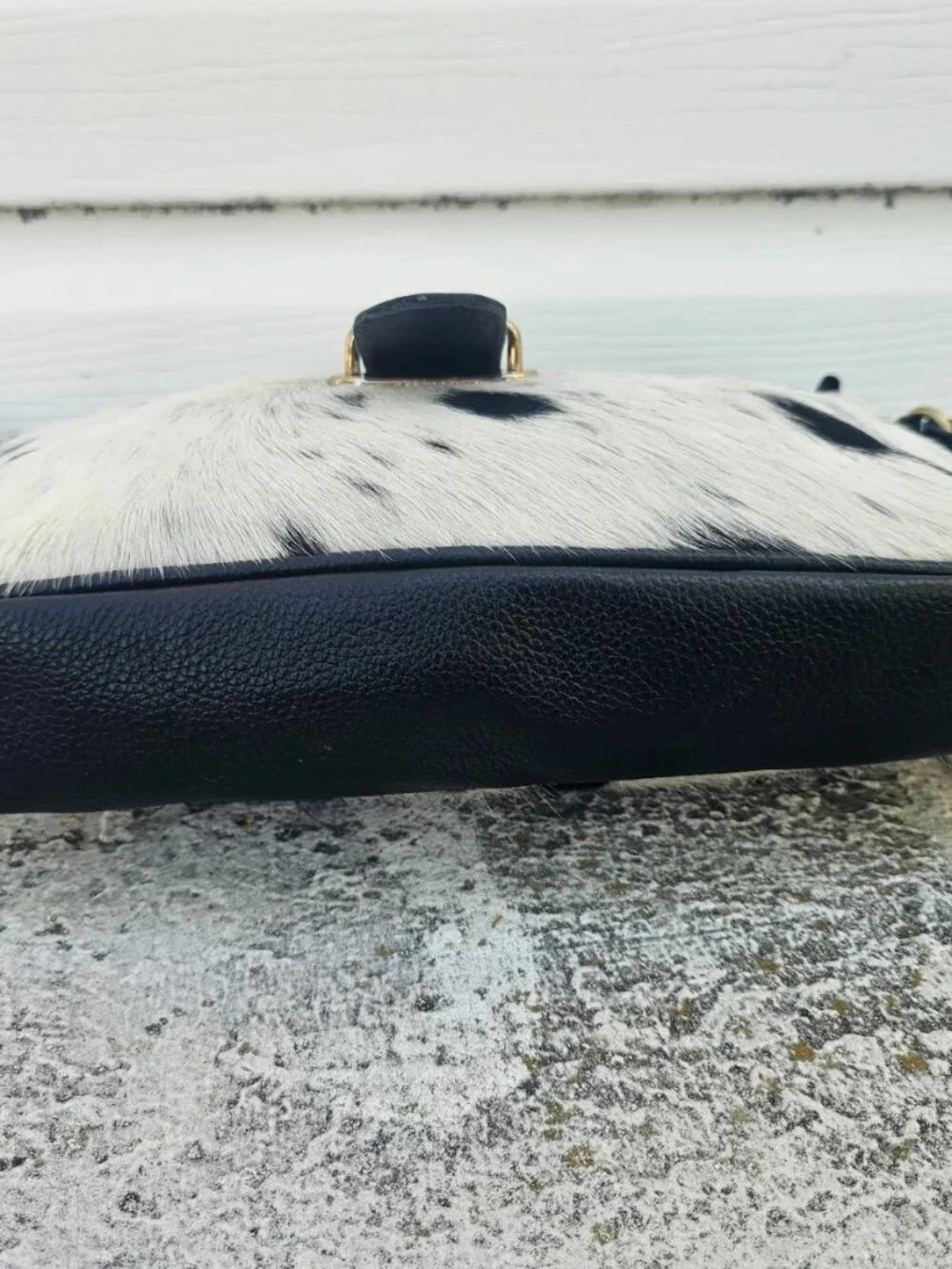 Real Fur Hair Bag Handmade Cross Body Bag Genuine Leather Shoulder Bag Purse New - Picture 6 of 12